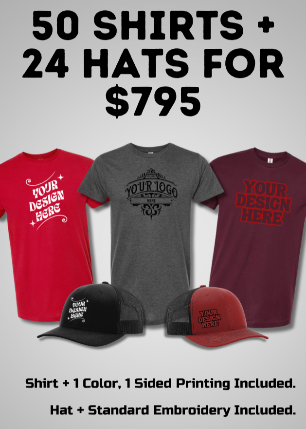 50 Fine Jersey Tee Shirts 24 Richardson Hats for $795