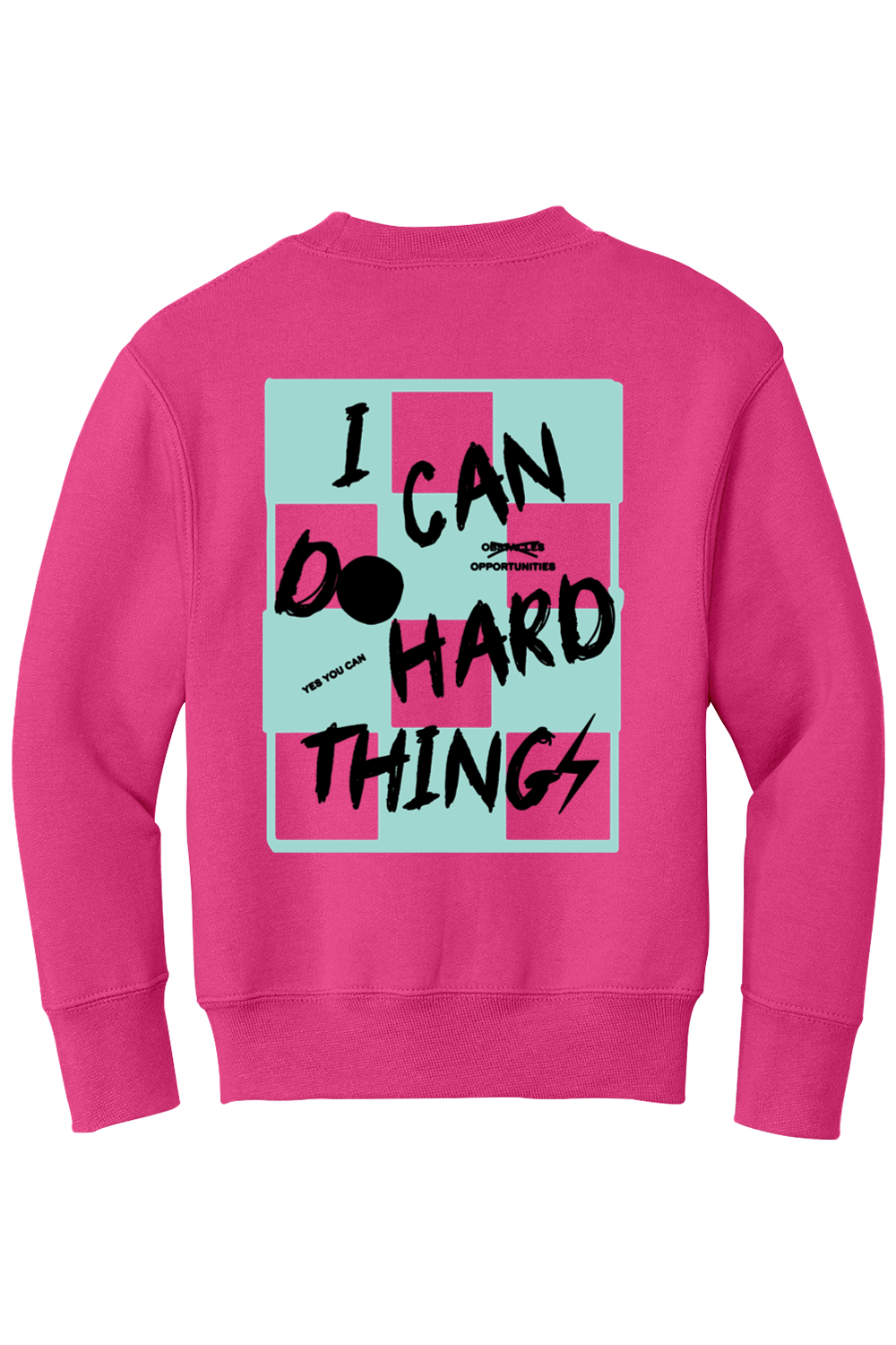 PREORDER Sangria + Teal/Black "I Can Do Hard Things" Youth Sweatshirt