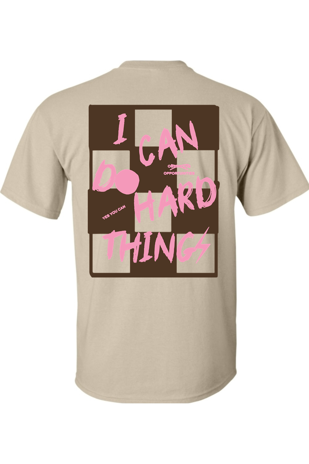 PREORDER Sand + Brown/Pink "I Can Do Hard Things" Tee