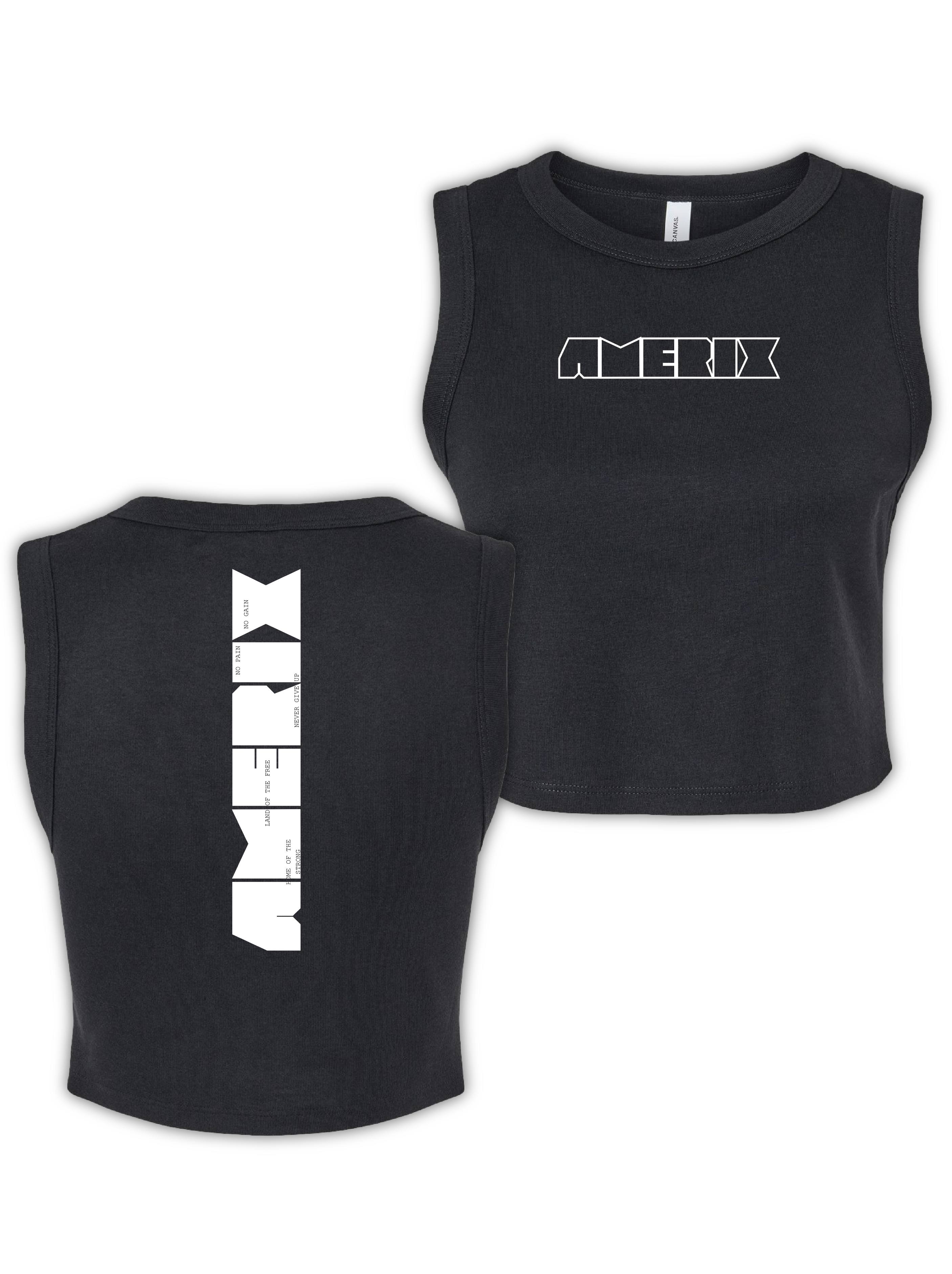 AmeriX No Pain No Gain Ladies Crop Muscle Tank