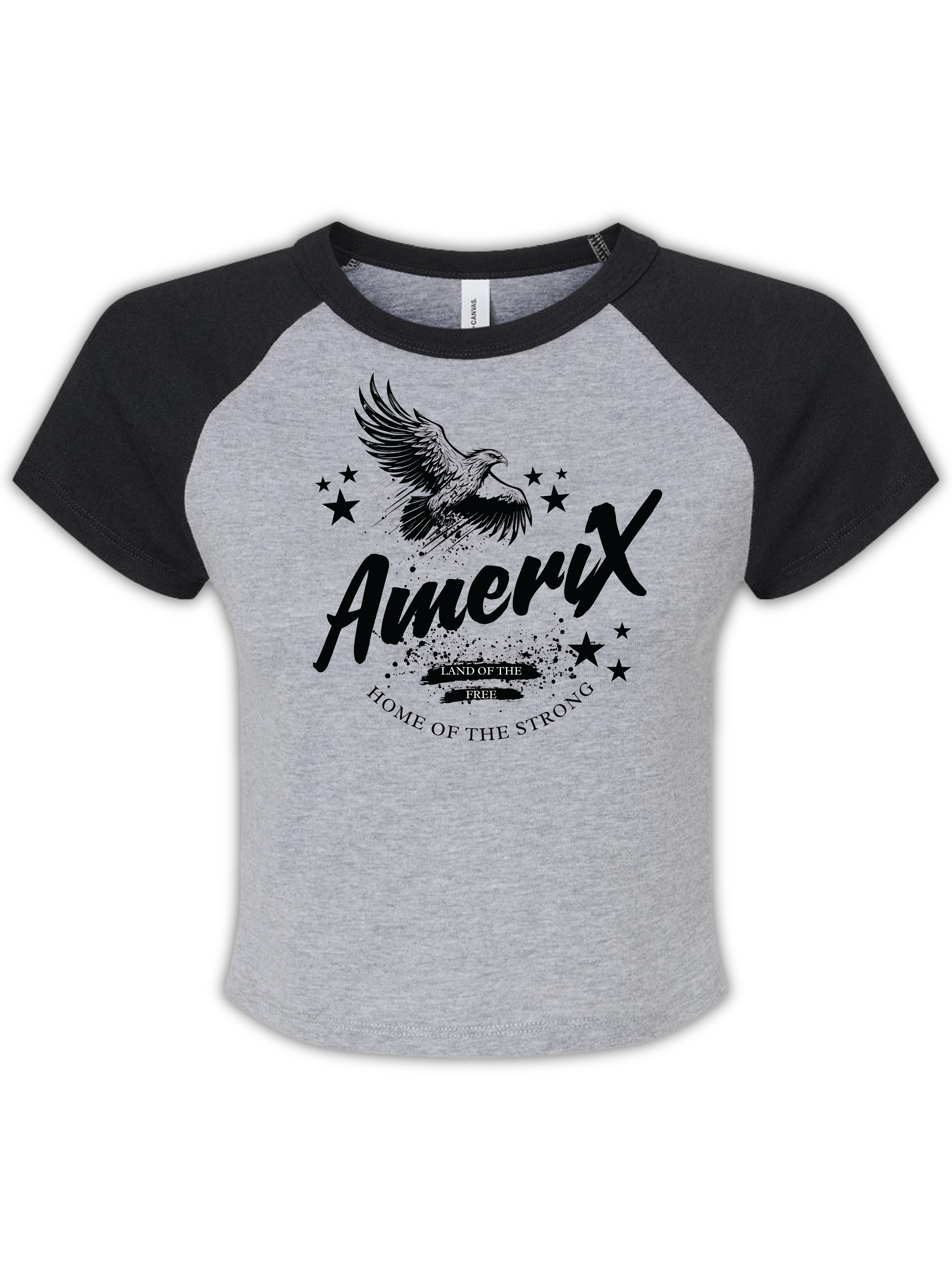 AmeriX Home of the Strong Ladies Raglan Crop